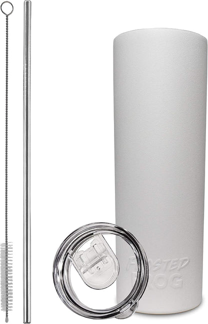 20oz Stainless Steel Slim Tumbler Vacuum Insulated with Straw