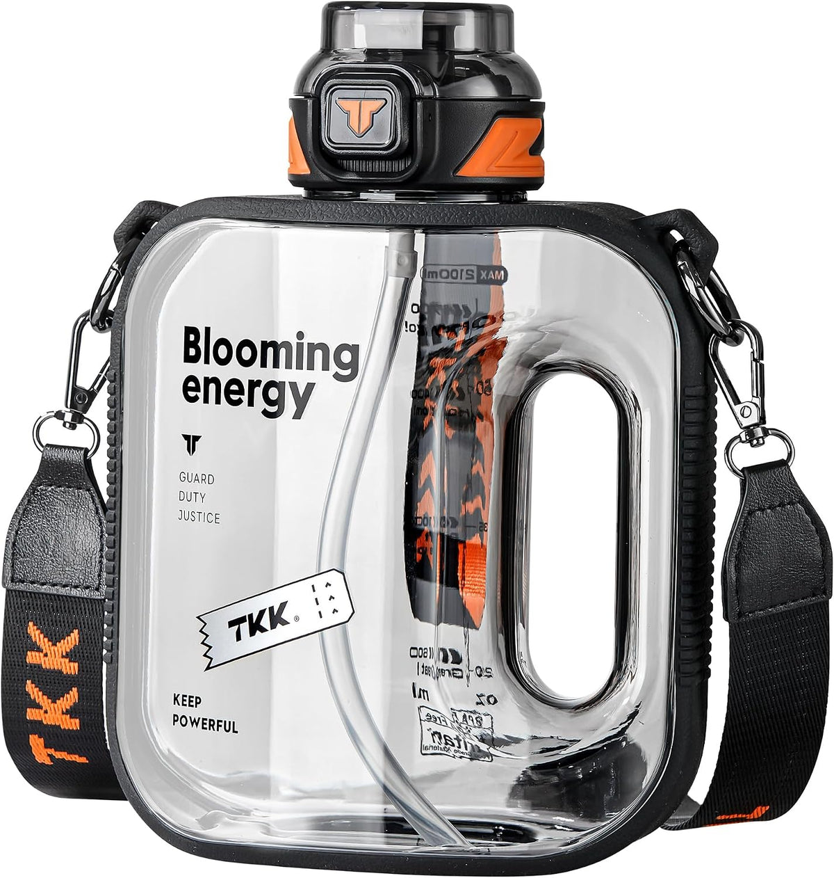 Half Gallon Water Bottle Jug with Straw Large Capacity Plastic Water Bottle Dishwasher Safe 1/2 Gallon 50 Oz Water Bottle Jug BPA Free Tritan for Gym Yoga Travel Camping Outdoor