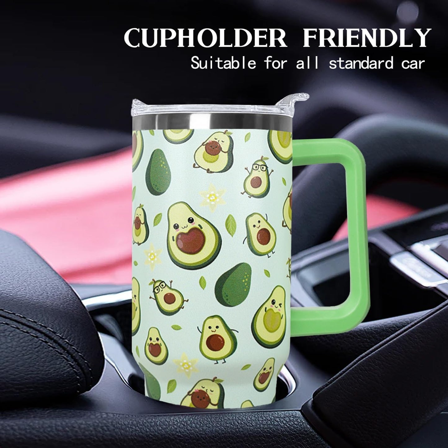 Ceovfoi 40 Oz Leopard & Zebra Print Tumbler With Handle, Lid & Straw - Insulated Travel Coffee Mug Water Bottle, Animal Print Gifts for Women Men