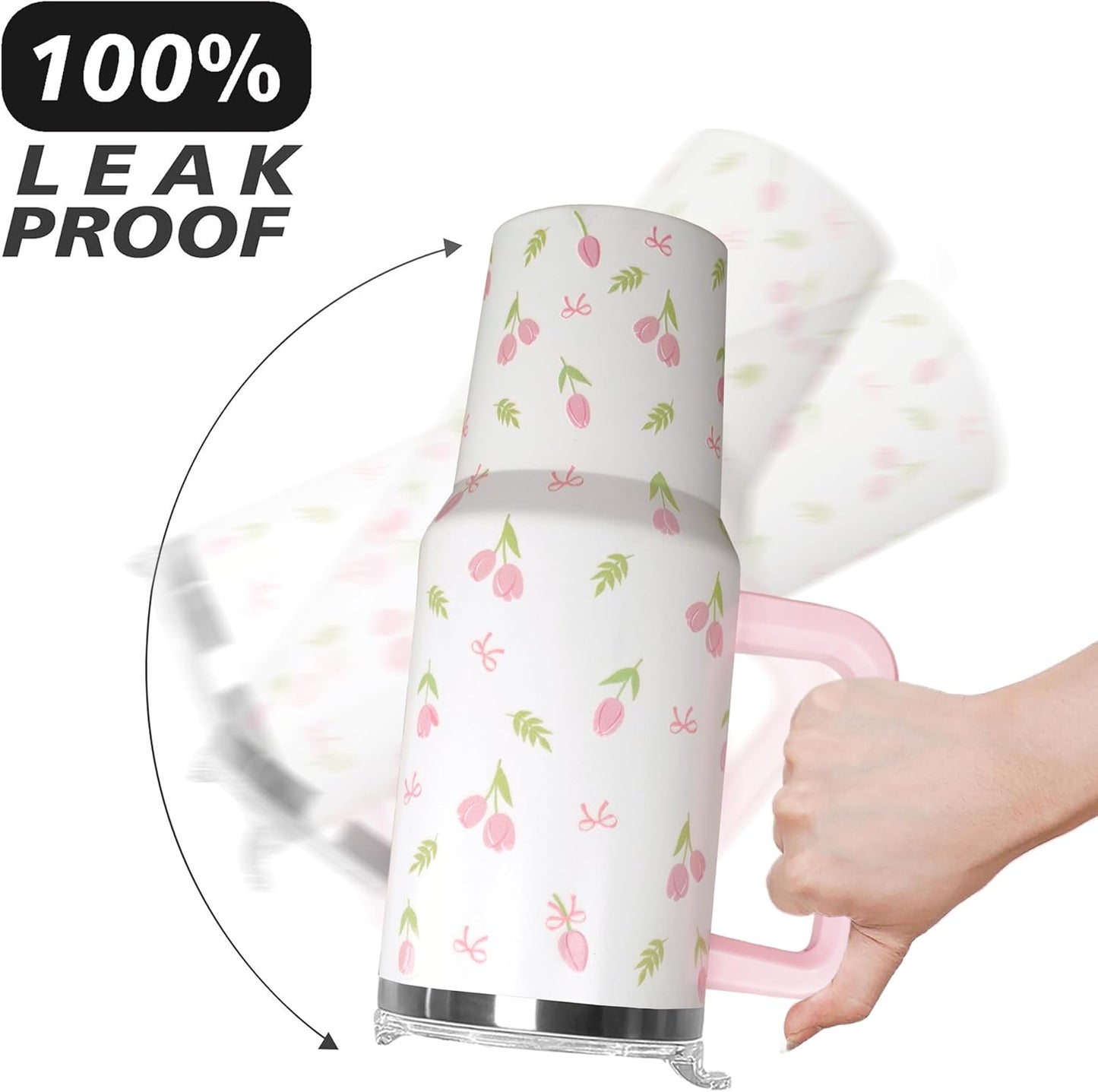 Ceovfoi 40 Oz Leopard & Zebra Print Tumbler With Handle, Lid & Straw - Insulated Travel Coffee Mug Water Bottle, Animal Print Gifts for Women Men