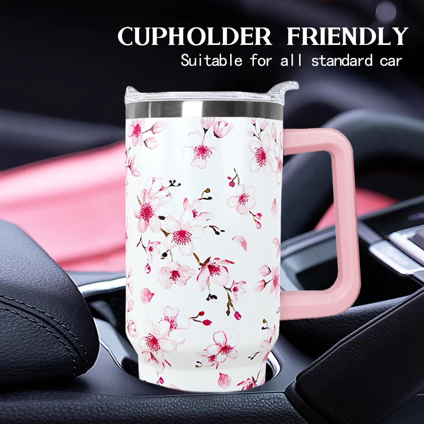 Ceovfoi 40 Oz Leopard & Zebra Print Tumbler With Handle, Lid & Straw - Insulated Travel Coffee Mug Water Bottle, Animal Print Gifts for Women Men
