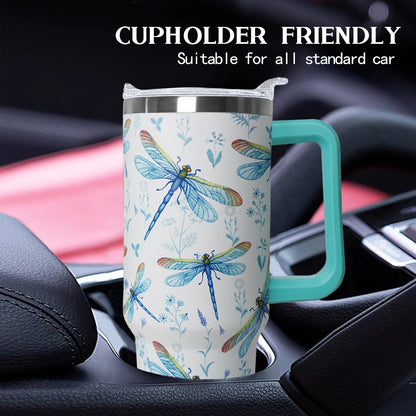 Ceovfoi 40 Oz Leopard & Zebra Print Tumbler With Handle, Lid & Straw - Insulated Travel Coffee Mug Water Bottle, Animal Print Gifts for Women Men