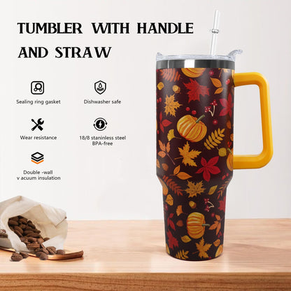 Ceovfoi 40 Oz Leopard & Zebra Print Tumbler With Handle, Lid & Straw - Insulated Travel Coffee Mug Water Bottle, Animal Print Gifts for Women Men
