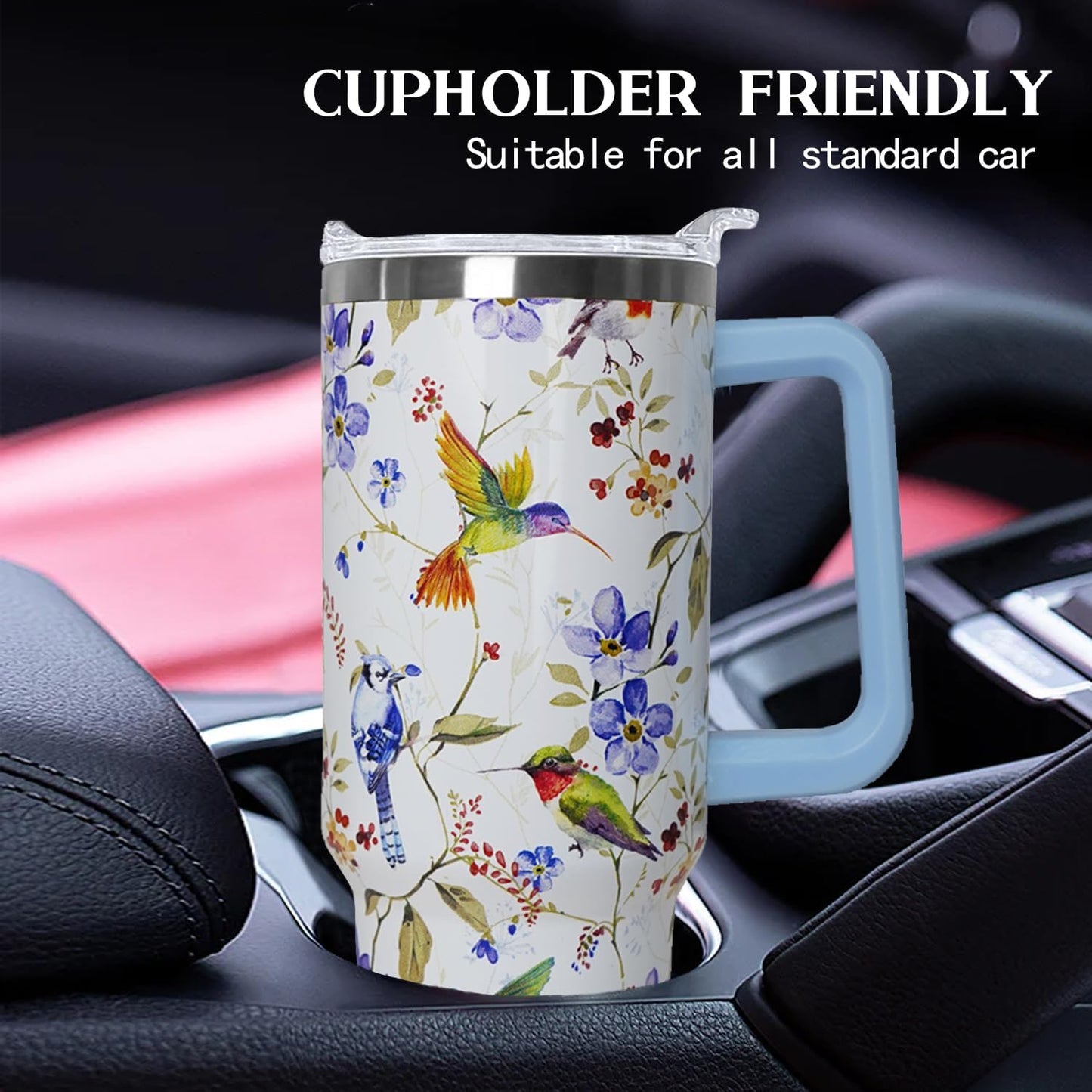 Ceovfoi 40 Oz Leopard & Zebra Print Tumbler With Handle, Lid & Straw - Insulated Travel Coffee Mug Water Bottle, Animal Print Gifts for Women Men