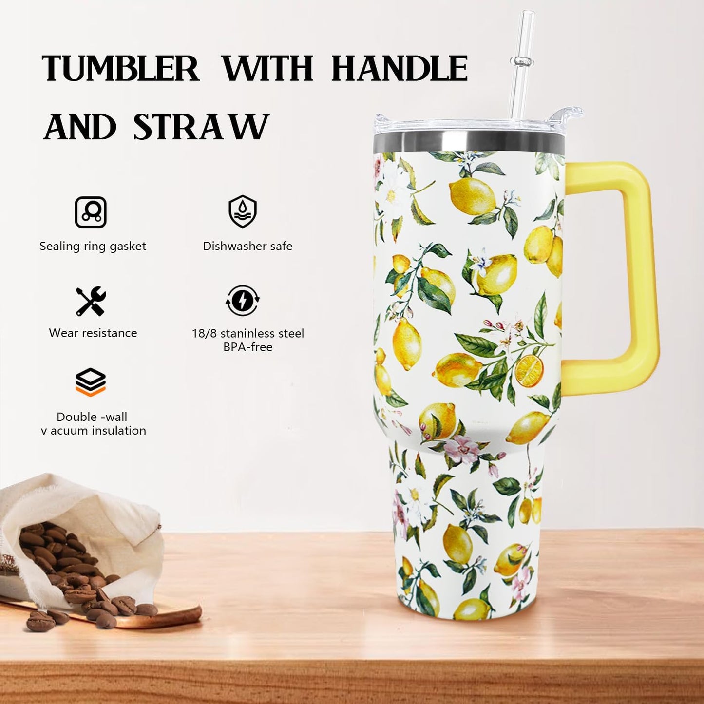 Ceovfoi 40 Oz Leopard & Zebra Print Tumbler With Handle, Lid & Straw - Insulated Travel Coffee Mug Water Bottle, Animal Print Gifts for Women Men