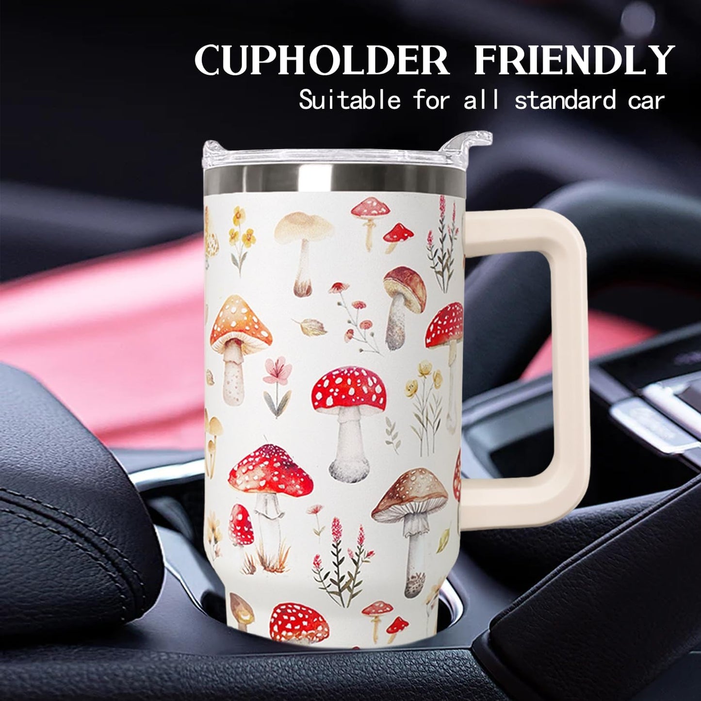 Ceovfoi 40 Oz Leopard & Zebra Print Tumbler With Handle, Lid & Straw - Insulated Travel Coffee Mug Water Bottle, Animal Print Gifts for Women Men