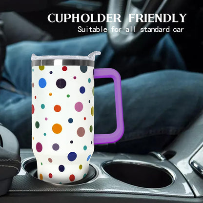 Ceovfoi 40 Oz Leopard & Zebra Print Tumbler With Handle, Lid & Straw - Insulated Travel Coffee Mug Water Bottle, Animal Print Gifts for Women Men