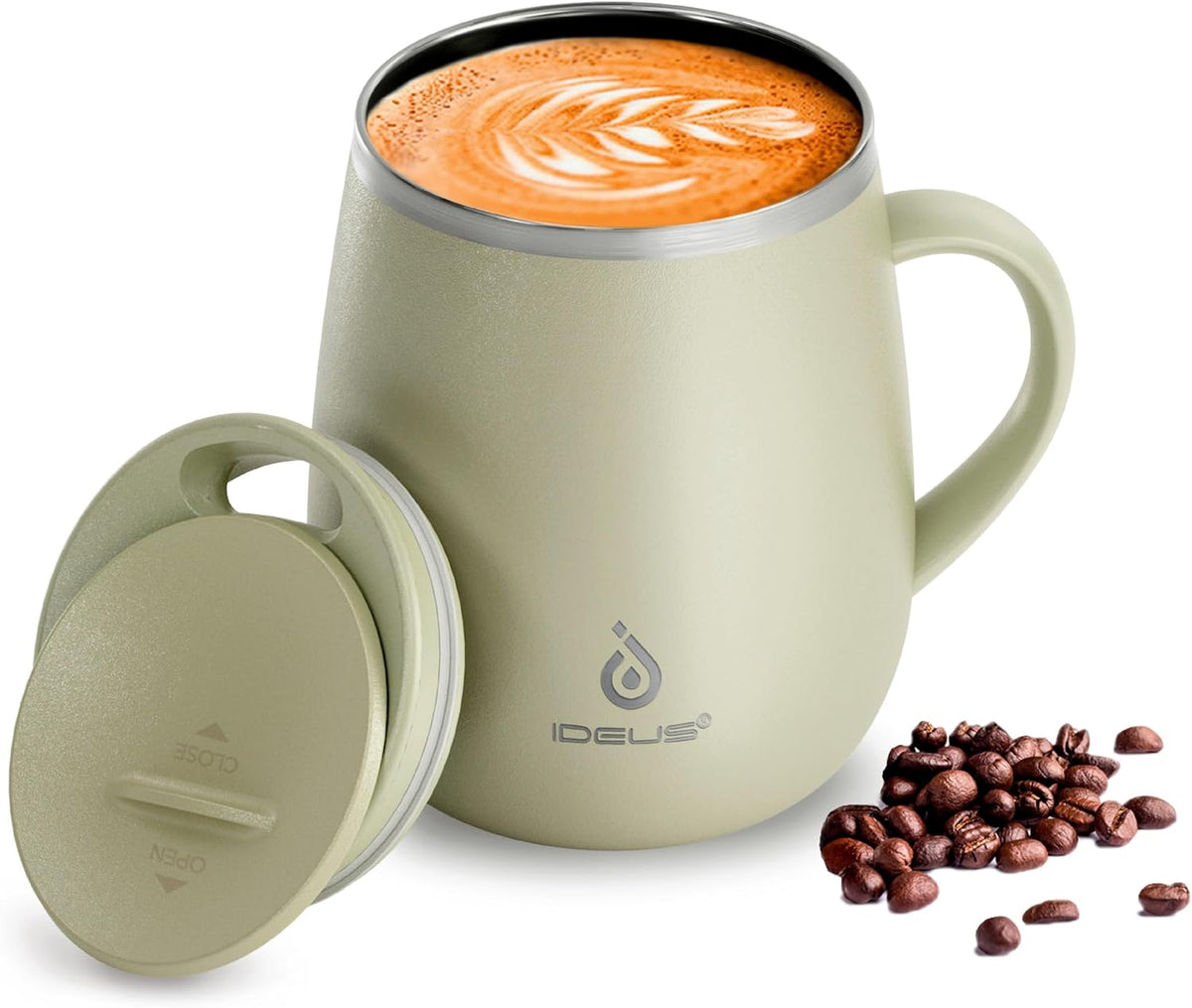 16 oz Insulated Coffee Mug with Lid and Handle (Storm Black) - Colors B