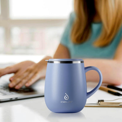16 oz Insulated Coffee Mug with Lid and Handle (Storm Black) - Colors B
