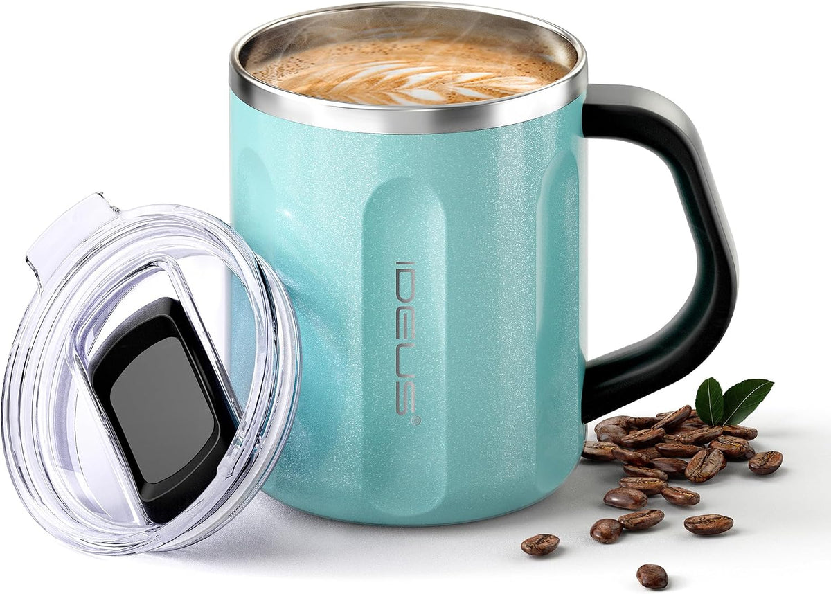 16 oz Insulated Coffee Mug with Lid and Handle (Storm Black) - Colors B
