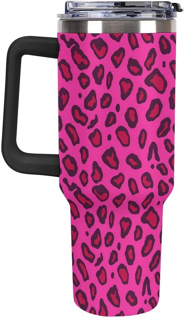 Leakproof Tumbler Vacuum Sealed Car Holder Friendly For Travel Teal And Peach Tropical Palm Leaf Pattern Water Tumbler white-style-23 - Colors E