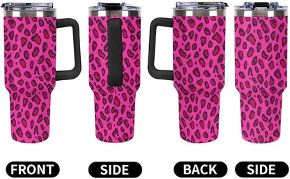 Leakproof Tumbler Vacuum Sealed Car Holder Friendly For Travel Teal And Peach Tropical Palm Leaf Pattern Water Tumbler white-style-23 - Colors E