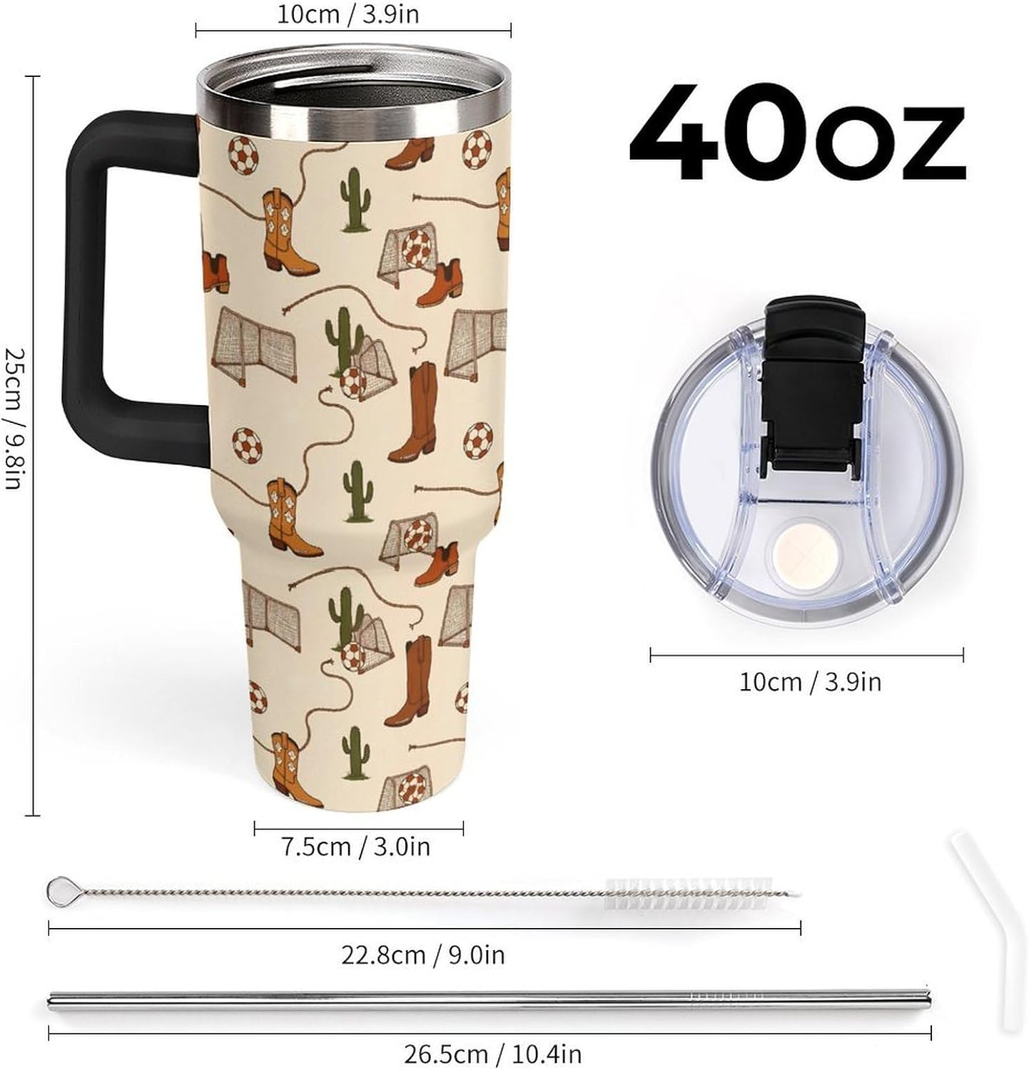 Leakproof Tumbler Vacuum Sealed Car Holder Friendly For Travel Teal And Peach Tropical Palm Leaf Pattern Water Tumbler white-style-23 - Colors E