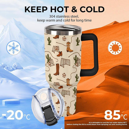 Leakproof Tumbler Vacuum Sealed Car Holder Friendly For Travel Teal And Peach Tropical Palm Leaf Pattern Water Tumbler white-style-23 - Colors E