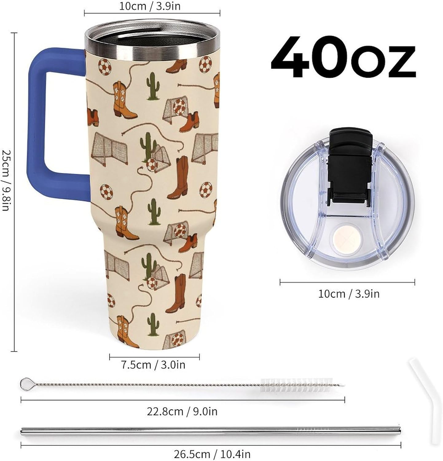 Leakproof Tumbler Vacuum Sealed Car Holder Friendly For Travel Teal And Peach Tropical Palm Leaf Pattern Water Tumbler white-style-23 - Colors E