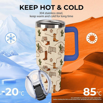 Leakproof Tumbler Vacuum Sealed Car Holder Friendly For Travel Teal And Peach Tropical Palm Leaf Pattern Water Tumbler white-style-23 - Colors E