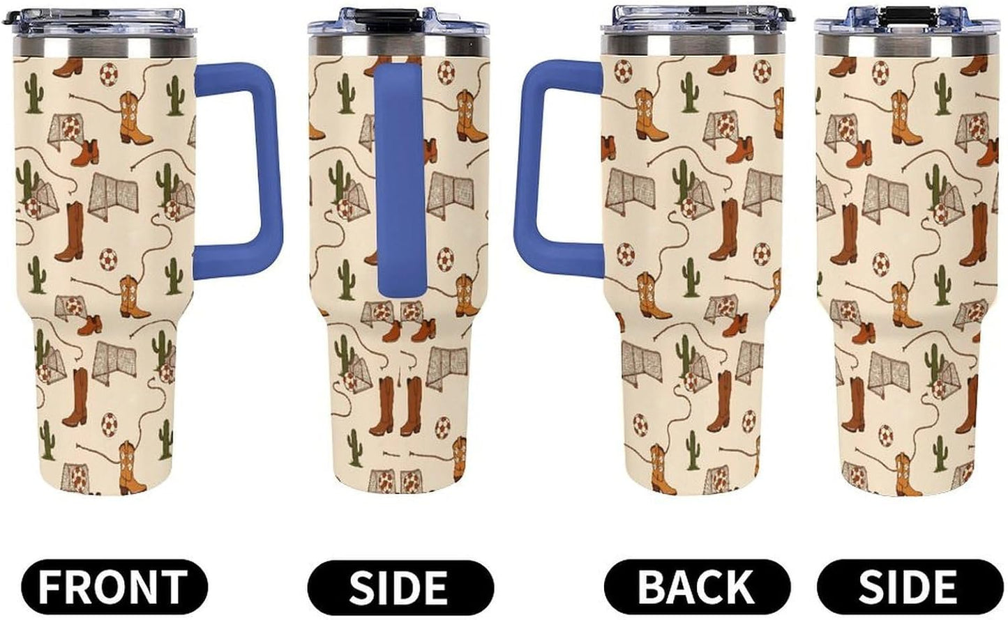 Leakproof Tumbler Vacuum Sealed Car Holder Friendly For Travel Teal And Peach Tropical Palm Leaf Pattern Water Tumbler white-style-23 - Colors E