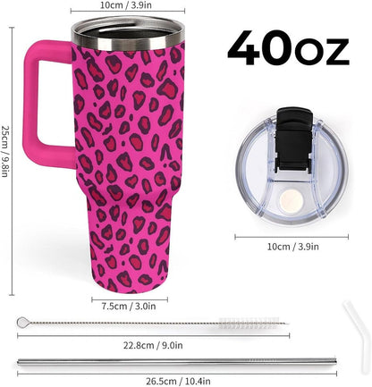 Leakproof Tumbler Vacuum Sealed Car Holder Friendly For Travel Teal And Peach Tropical Palm Leaf Pattern Water Tumbler white-style-23 - Colors E