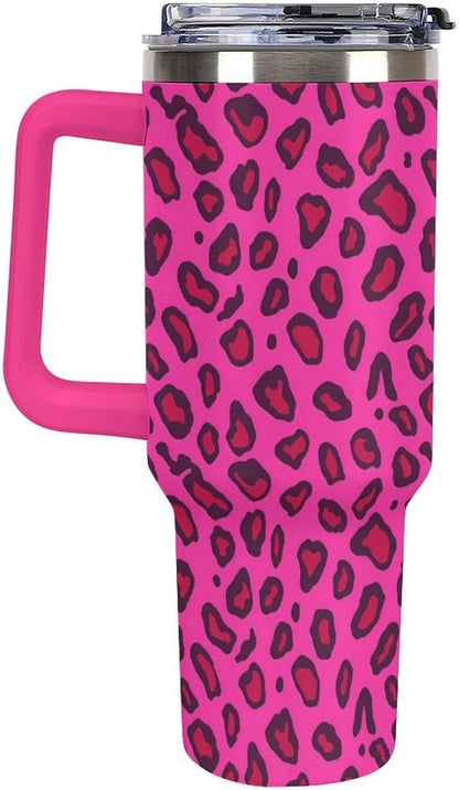 Leakproof Tumbler Vacuum Sealed Car Holder Friendly For Travel Teal And Peach Tropical Palm Leaf Pattern Water Tumbler white-style-23 - Colors E