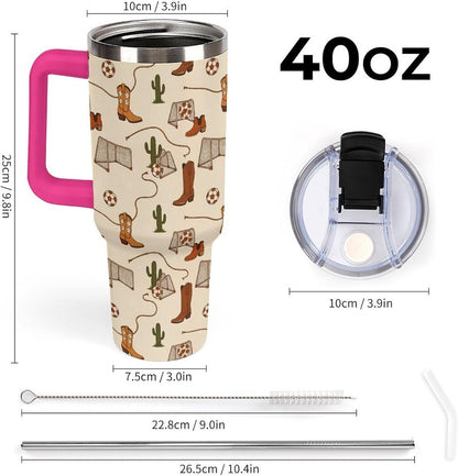 Leakproof Tumbler Vacuum Sealed Car Holder Friendly For Travel Teal And Peach Tropical Palm Leaf Pattern Water Tumbler white-style-23 - Colors E