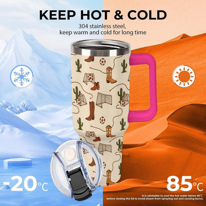 Leakproof Tumbler Vacuum Sealed Car Holder Friendly For Travel Teal And Peach Tropical Palm Leaf Pattern Water Tumbler white-style-23 - Colors E