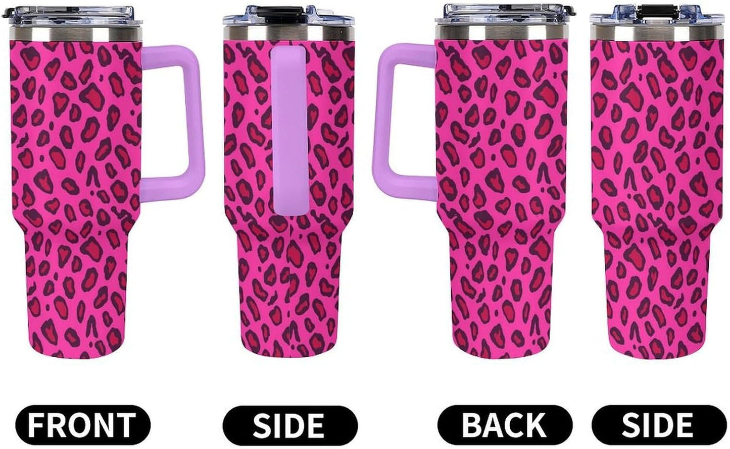 Leakproof Tumbler Vacuum Sealed Car Holder Friendly For Travel Teal And Peach Tropical Palm Leaf Pattern Water Tumbler white-style-23 - Colors E
