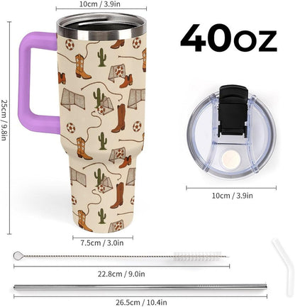 Leakproof Tumbler Vacuum Sealed Car Holder Friendly For Travel Teal And Peach Tropical Palm Leaf Pattern Water Tumbler white-style-23 - Colors E
