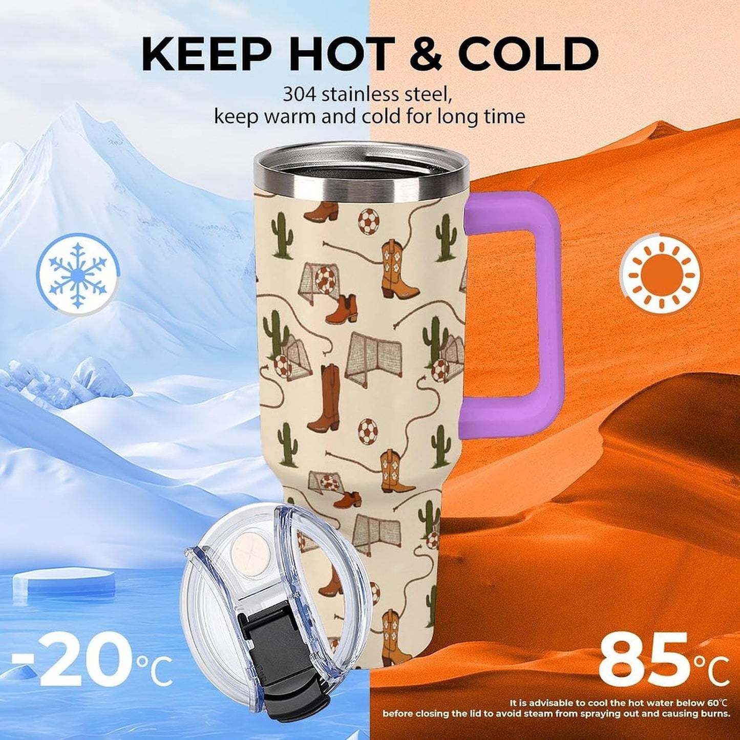 Leakproof Tumbler Vacuum Sealed Car Holder Friendly For Travel Teal And Peach Tropical Palm Leaf Pattern Water Tumbler white-style-23 - Colors E