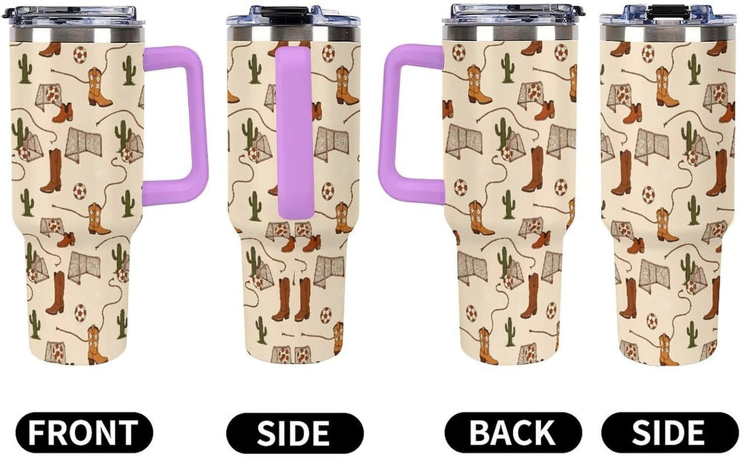 Leakproof Tumbler Vacuum Sealed Car Holder Friendly For Travel Teal And Peach Tropical Palm Leaf Pattern Water Tumbler white-style-23 - Colors E