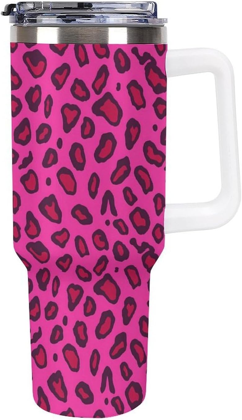 Leakproof Tumbler Vacuum Sealed Car Holder Friendly For Travel Teal And Peach Tropical Palm Leaf Pattern Water Tumbler white-style-23 - Colors E
