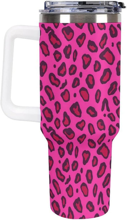 Leakproof Tumbler Vacuum Sealed Car Holder Friendly For Travel Teal And Peach Tropical Palm Leaf Pattern Water Tumbler white-style-23 - Colors E