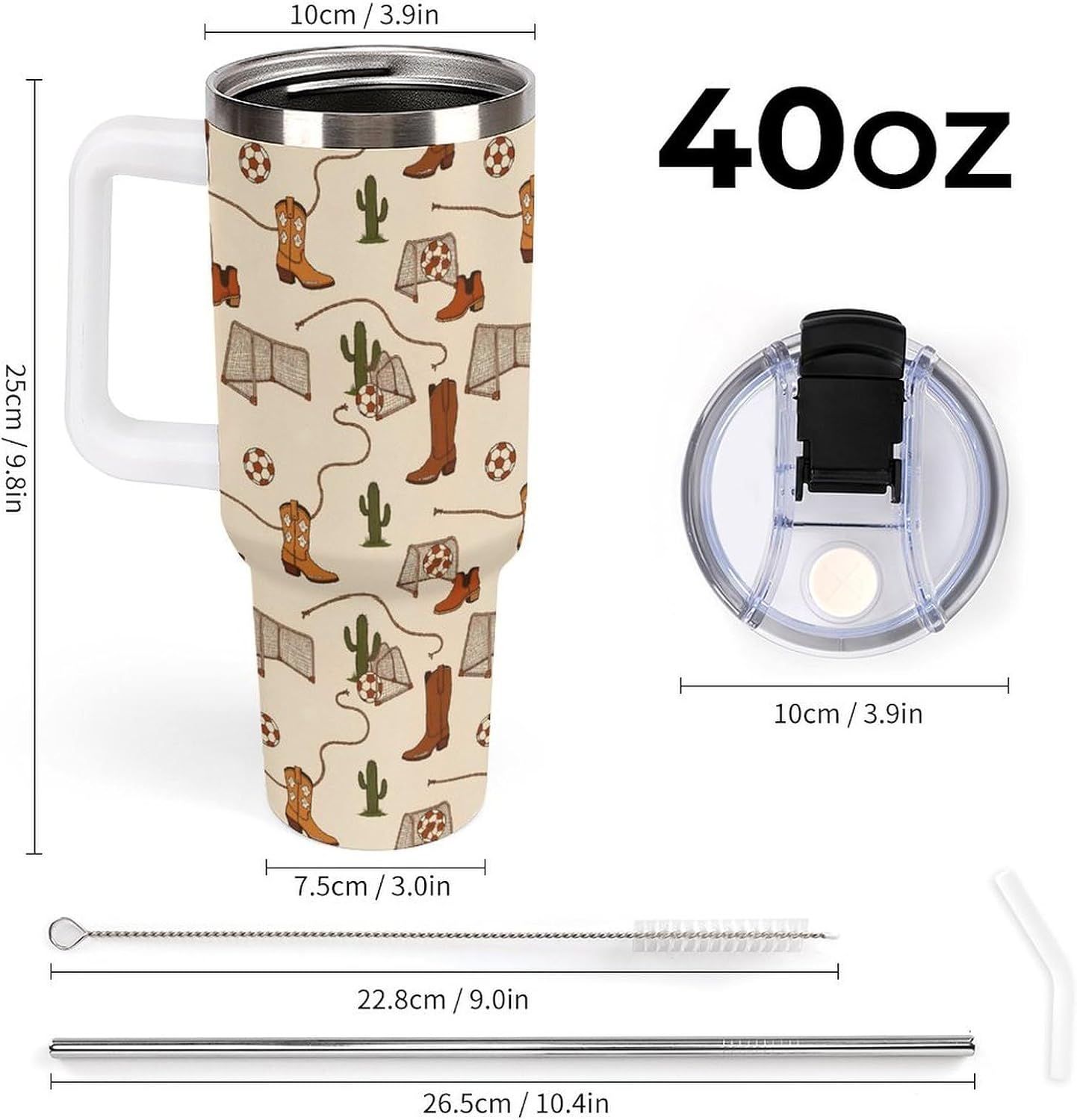 Leakproof Tumbler Vacuum Sealed Car Holder Friendly For Travel Teal And Peach Tropical Palm Leaf Pattern Water Tumbler white-style-23 - Colors E