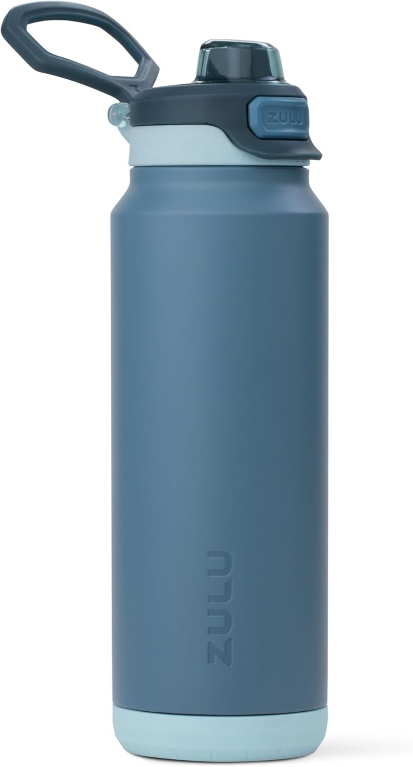 Powerfill Pro 32oz Stainless Steel Sip or Chug Water Bottle, High Tide