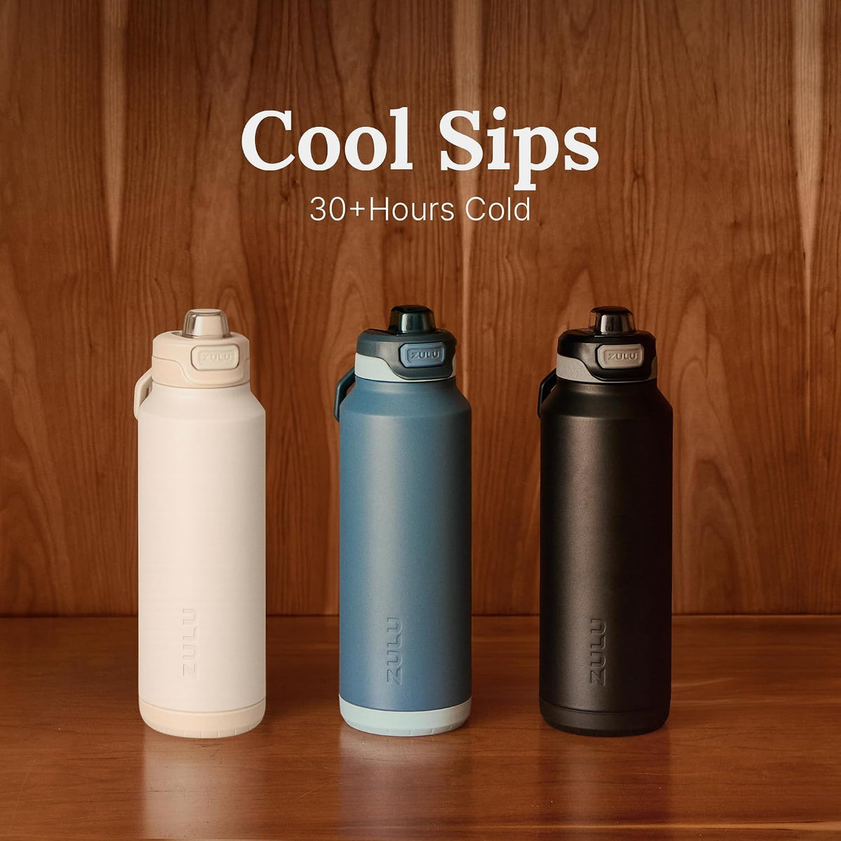 Powerfill Pro 32oz Stainless Steel Sip or Chug Water Bottle, High Tide