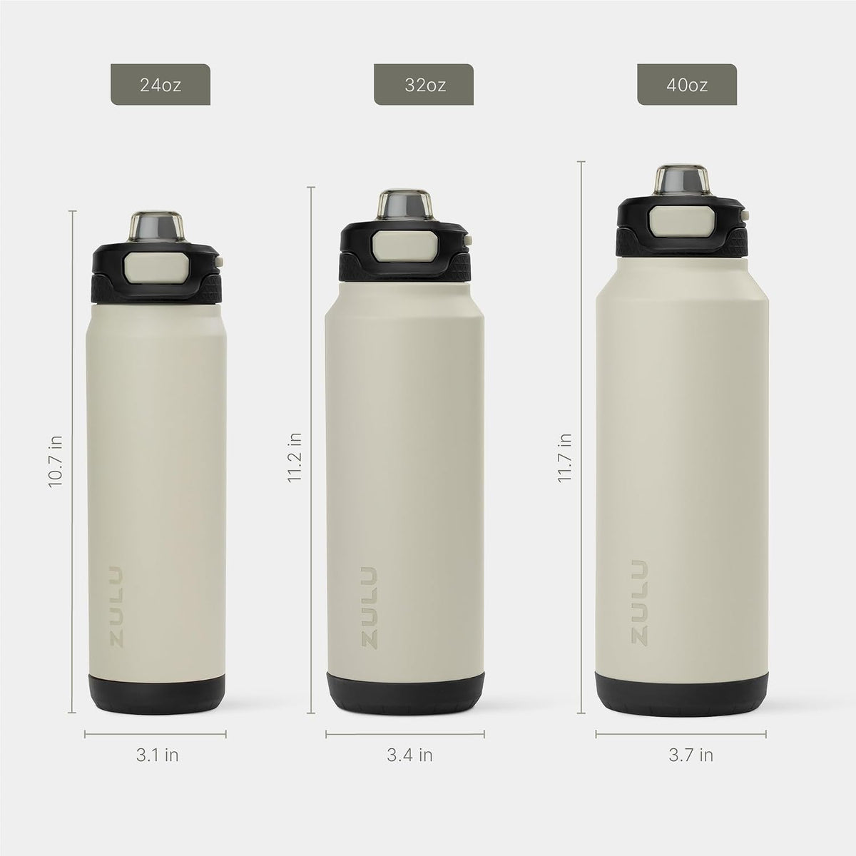 Powerfill Pro 32oz Stainless Steel Sip or Chug Water Bottle, High Tide