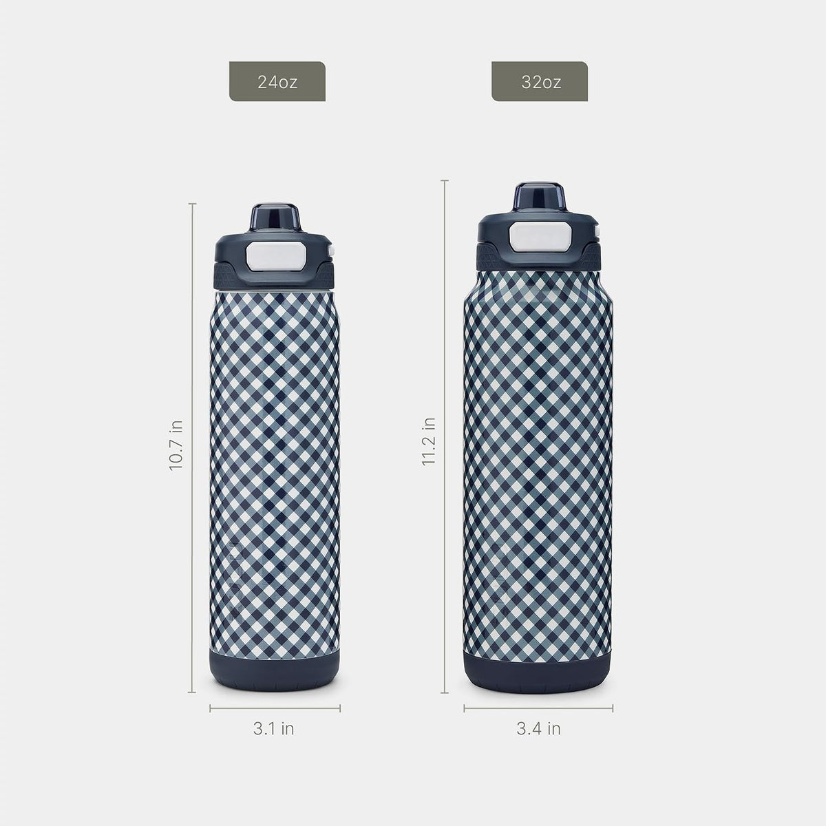 Powerfill Pro 32oz Stainless Steel Sip or Chug Water Bottle, High Tide