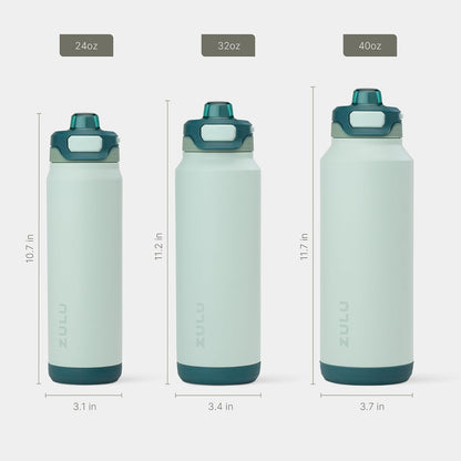 Powerfill Pro 32oz Stainless Steel Sip or Chug Water Bottle, High Tide