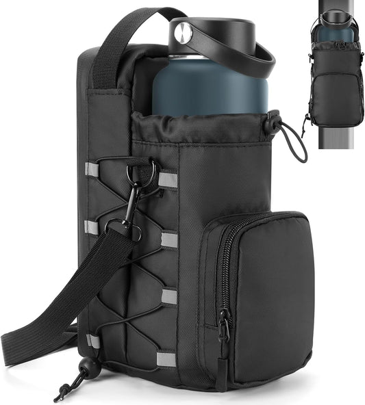Magnetic Gym Bag Water Bottle Holder With Strap for Men and Women (Black)