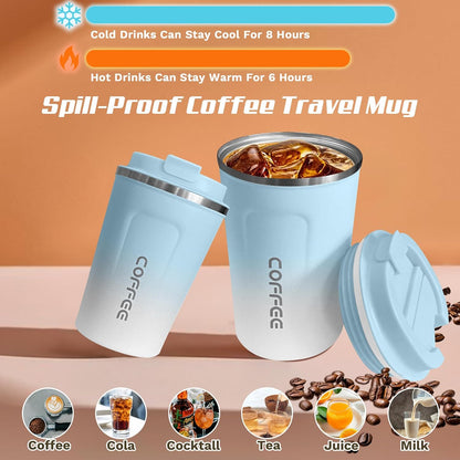 Travel coffee mugs leak-proof,coffee cups with lids, stainless steel vacuum insulated coffee tumblers, thermal insulation cups for men & women keep drinks hot & cold(2nd-Purple Pink, 17OZ)