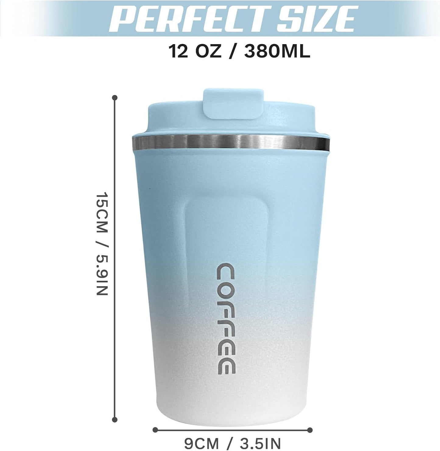 Travel coffee mugs leak-proof,coffee cups with lids, stainless steel vacuum insulated coffee tumblers, thermal insulation cups for men & women keep drinks hot & cold(2nd-Purple Pink, 17OZ)