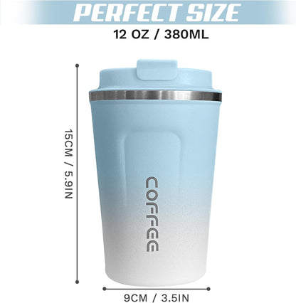 Travel coffee mugs leak-proof,coffee cups with lids, stainless steel vacuum insulated coffee tumblers, thermal insulation cups for men & women keep drinks hot & cold(2nd-Purple Pink, 17OZ)