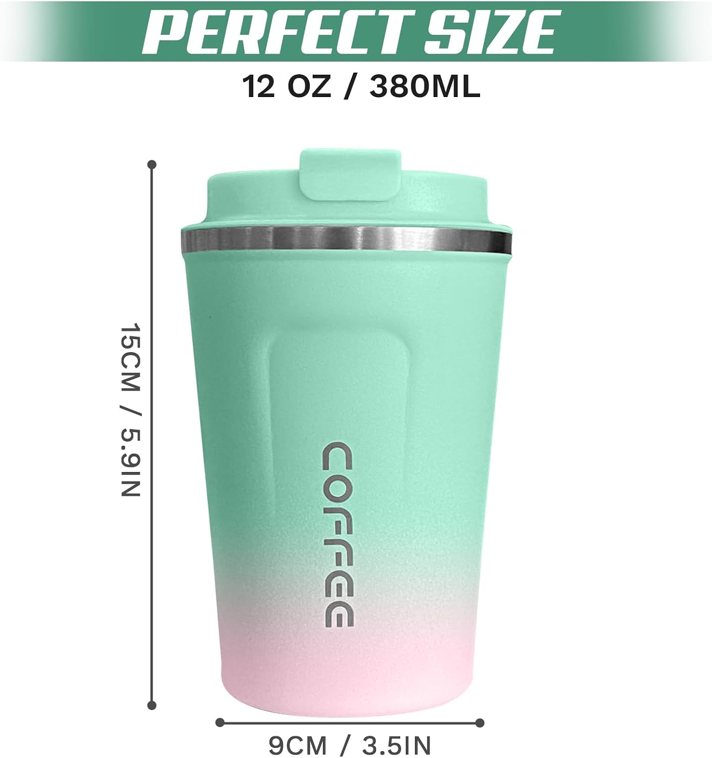 Travel coffee mugs leak-proof,coffee cups with lids, stainless steel vacuum insulated coffee tumblers, thermal insulation cups for men & women keep drinks hot & cold(2nd-Purple Pink, 17OZ)