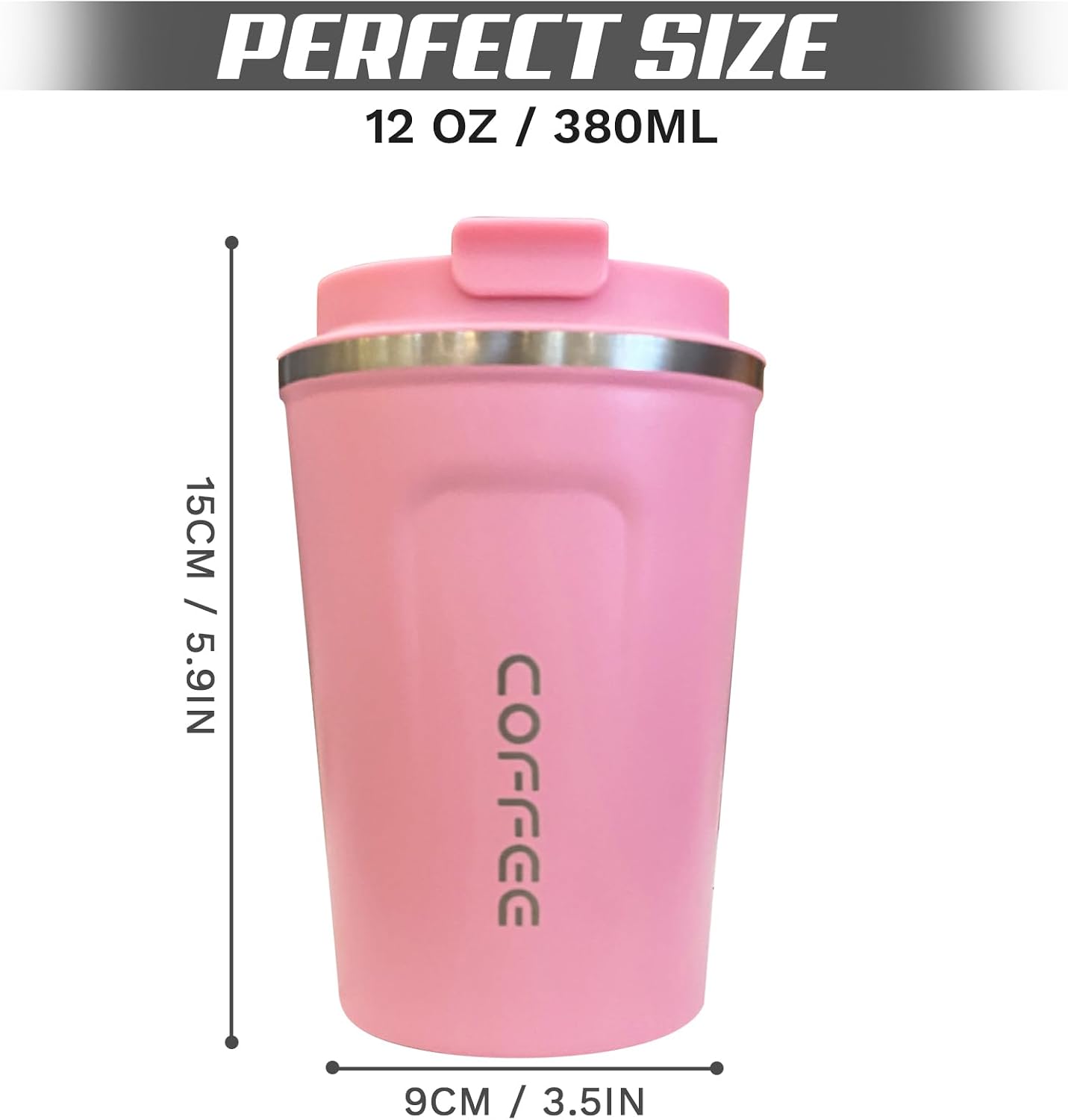 Travel coffee mugs leak-proof,coffee cups with lids, stainless steel vacuum insulated coffee tumblers, thermal insulation cups for men & women keep drinks hot & cold(2nd-Purple Pink, 17OZ)