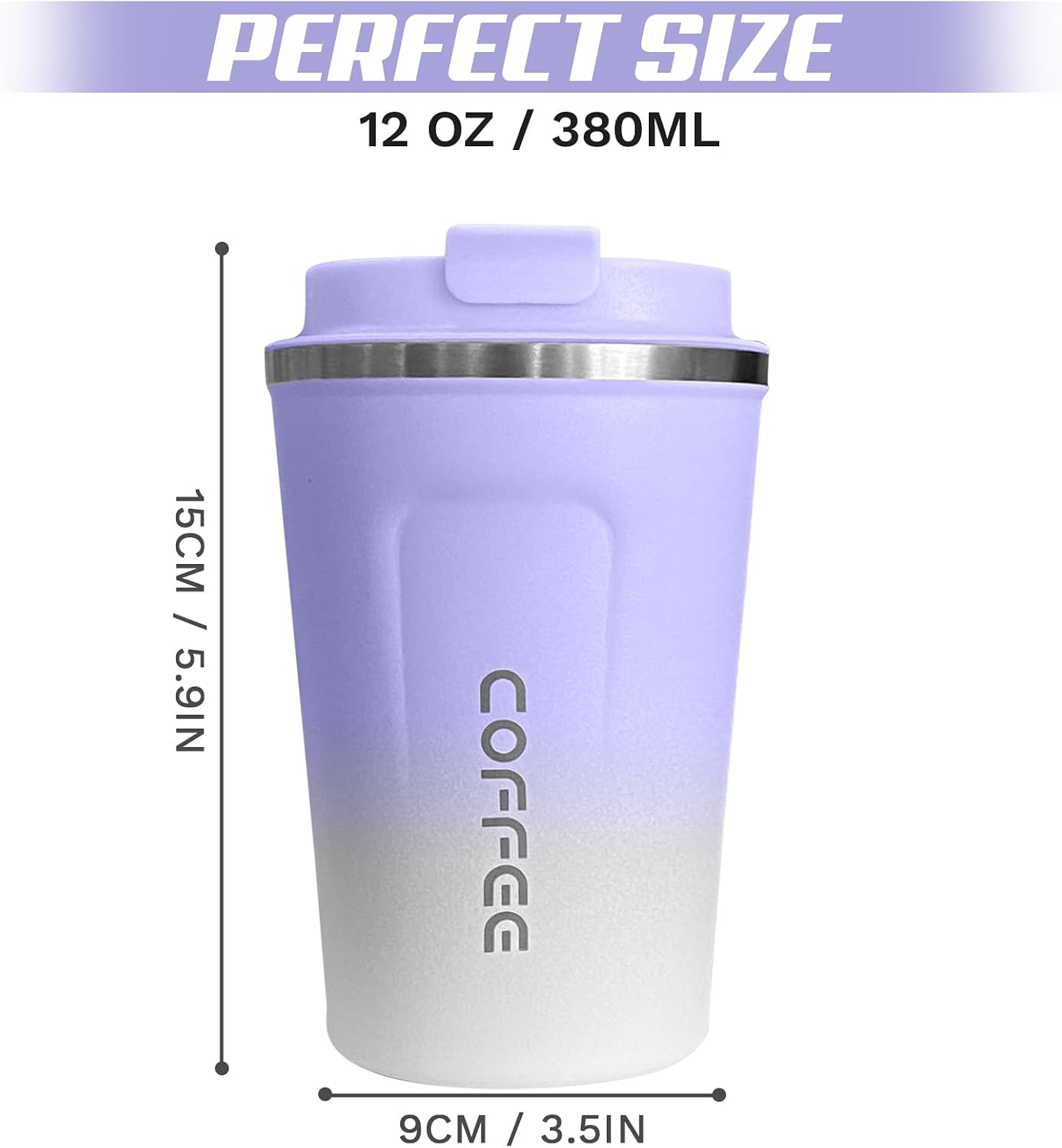 Travel coffee mugs leak-proof,coffee cups with lids, stainless steel vacuum insulated coffee tumblers, thermal insulation cups for men & women keep drinks hot & cold(2nd-Purple Pink, 17OZ)