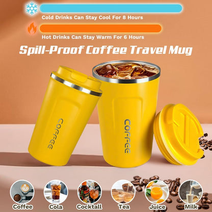Travel coffee mugs leak-proof,coffee cups with lids, stainless steel vacuum insulated coffee tumblers, thermal insulation cups for men & women keep drinks hot & cold(2nd-Purple Pink, 17OZ)