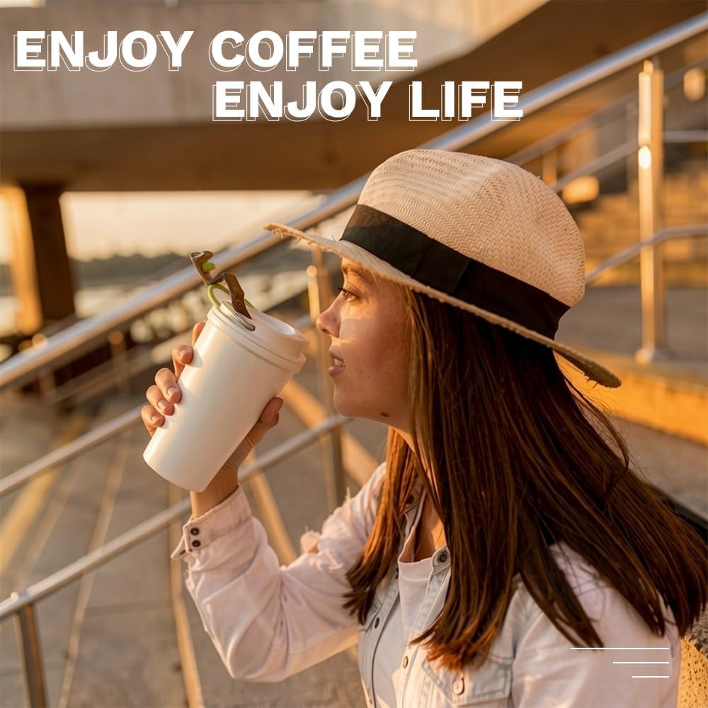Travel coffee mugs leak-proof,coffee cups with lids, stainless steel vacuum insulated coffee tumblers, thermal insulation cups for men & women keep drinks hot & cold(2nd-Purple Pink, 17OZ)