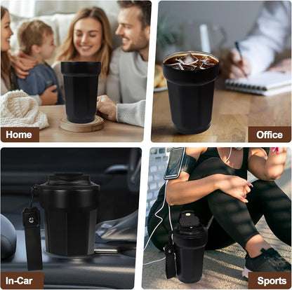 530ml Tumbler Stainless Steel Coffee Cup Travel Mug (Unpatterr, GREEN)