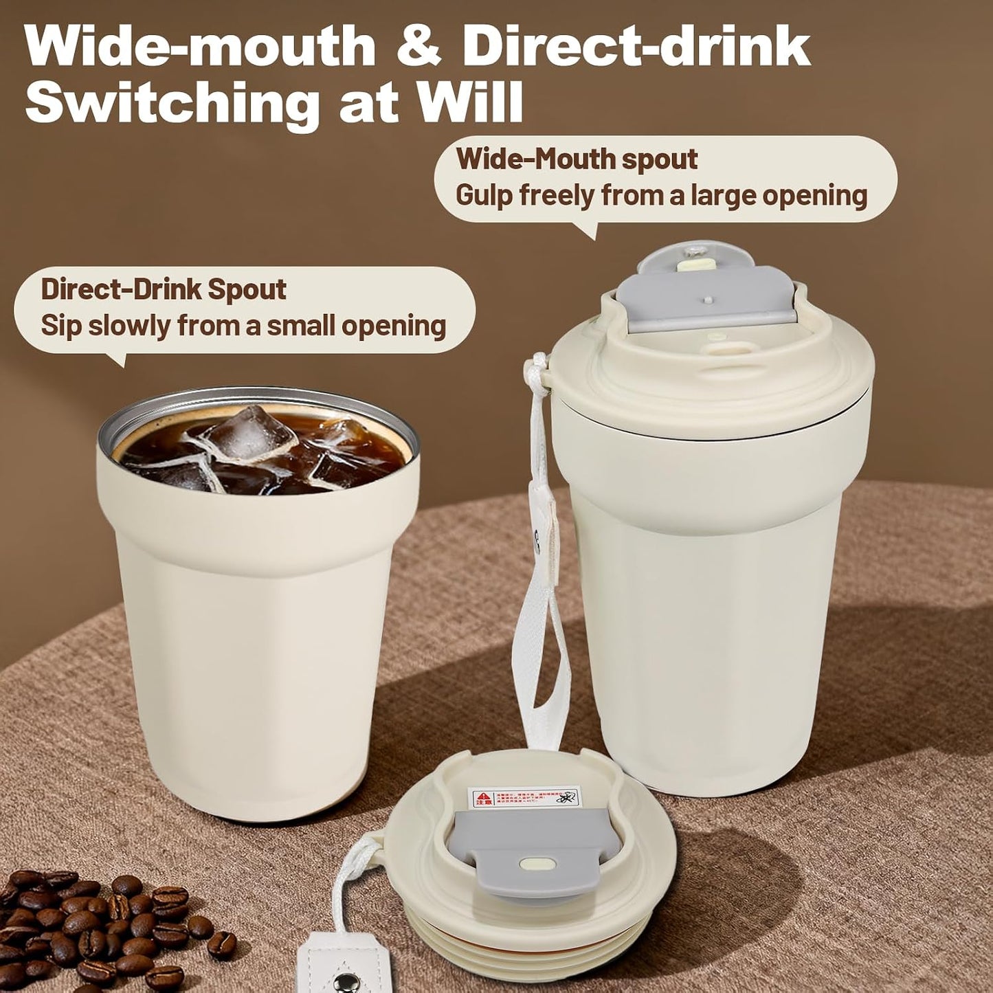 530ml Tumbler Stainless Steel Coffee Cup Travel Mug (Unpatterr, GREEN)