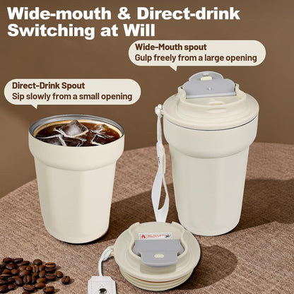530ml Tumbler Stainless Steel Coffee Cup Travel Mug (Unpatterr, GREEN)