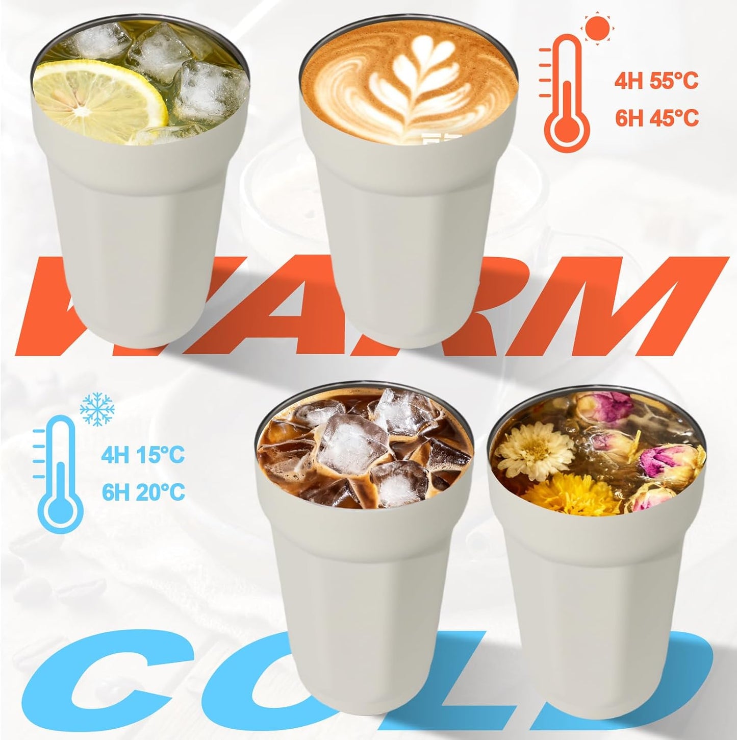 530ml Tumbler Stainless Steel Coffee Cup Travel Mug (Unpatterr, GREEN)